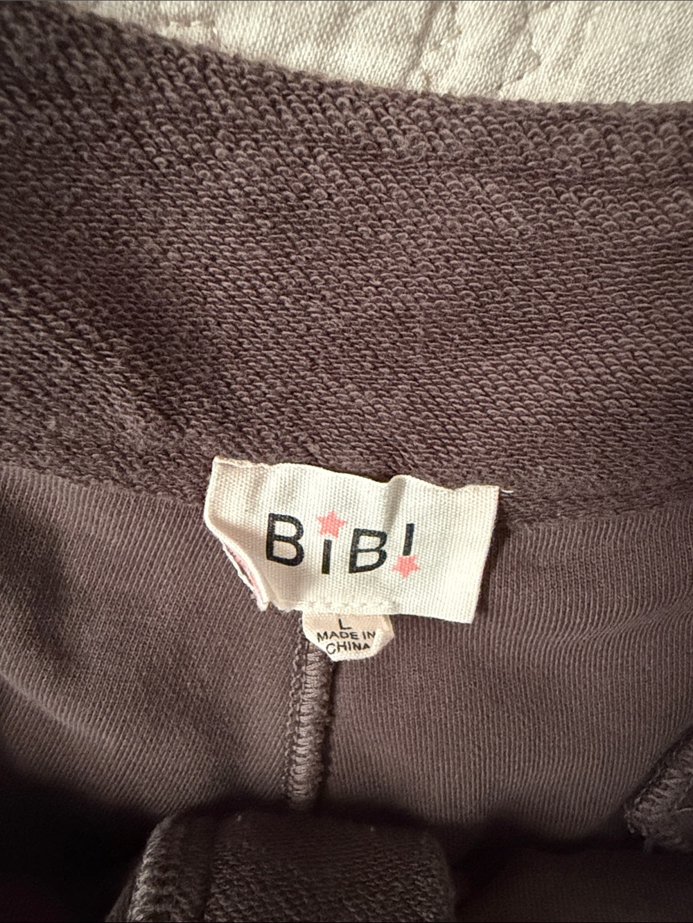 BiBi Brown Barrel Cargo Pants with Flap Pockets - Washed Terry Fabric- sz Large - Picture 11 of 14